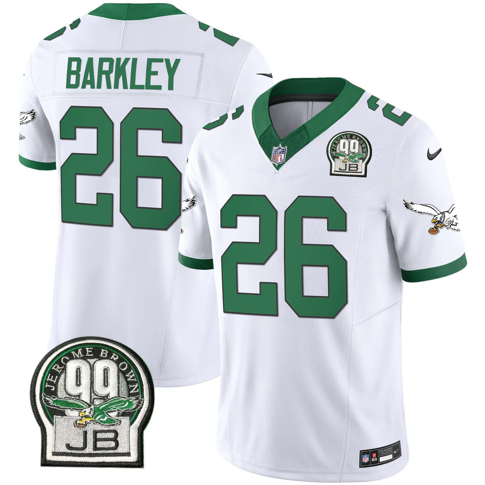 Men Philadelphia Eagles #26 Barkley White 2024 Nike Jerome Brown Patch Alternate Limited NFL Jersey->indianapolis colts->NFL Jersey